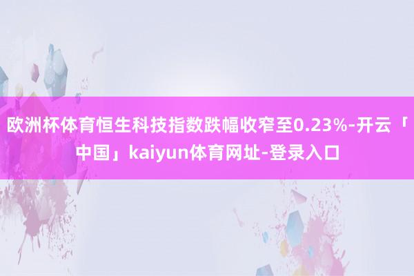 欧洲杯体育恒生科技指数跌幅收窄至0.23%-开云「中国」kaiyun体育网址-登录入口