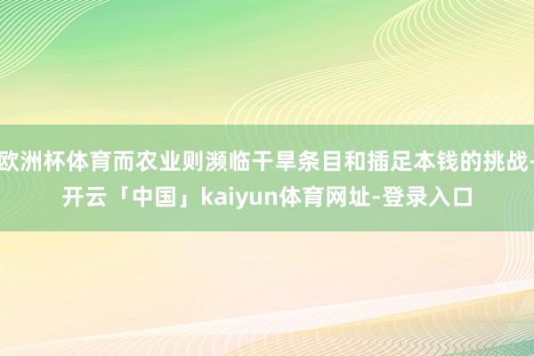 欧洲杯体育而农业则濒临干旱条目和插足本钱的挑战-开云「中国」kaiyun体育网址-登录入口